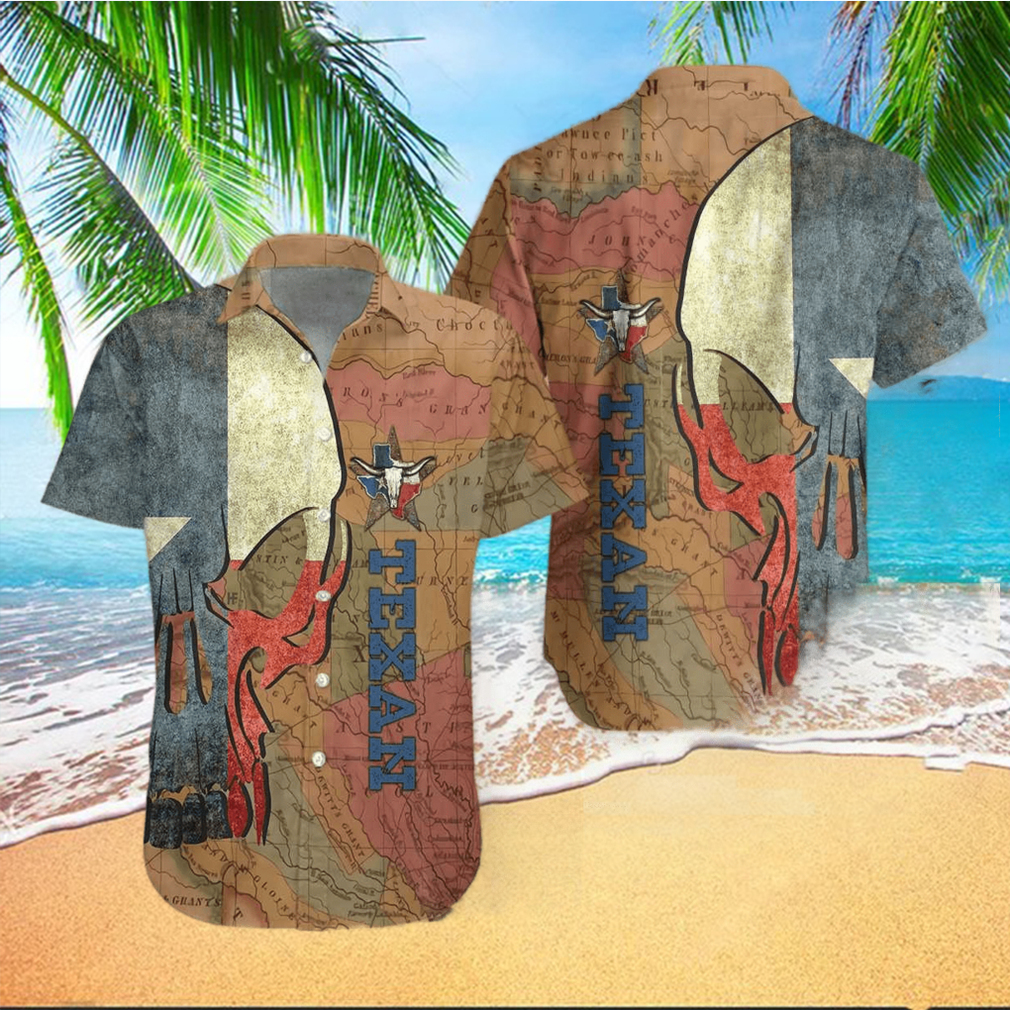 Hawaiian Aloha Shirts Texan And Skull hawaiian shirt - Limotees