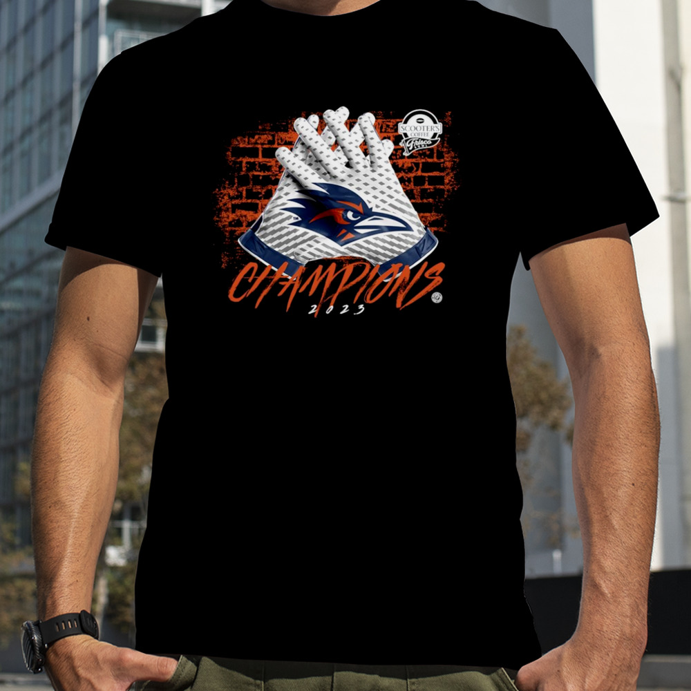 UTSA Roadrunners 2023 Scooter’s Coffee Frisco bowl Champions gloves shirt