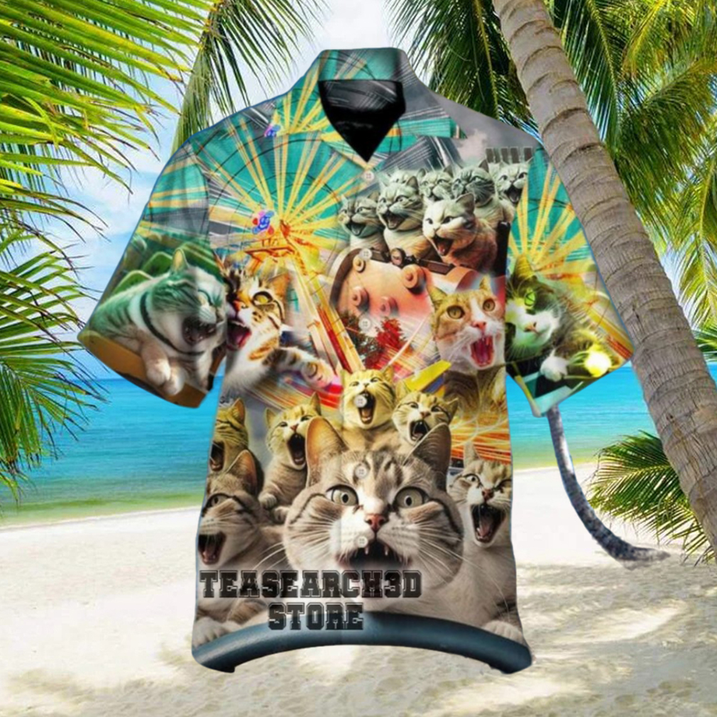 funny cat for beach vacation hawaiian shirt gift - Limotees