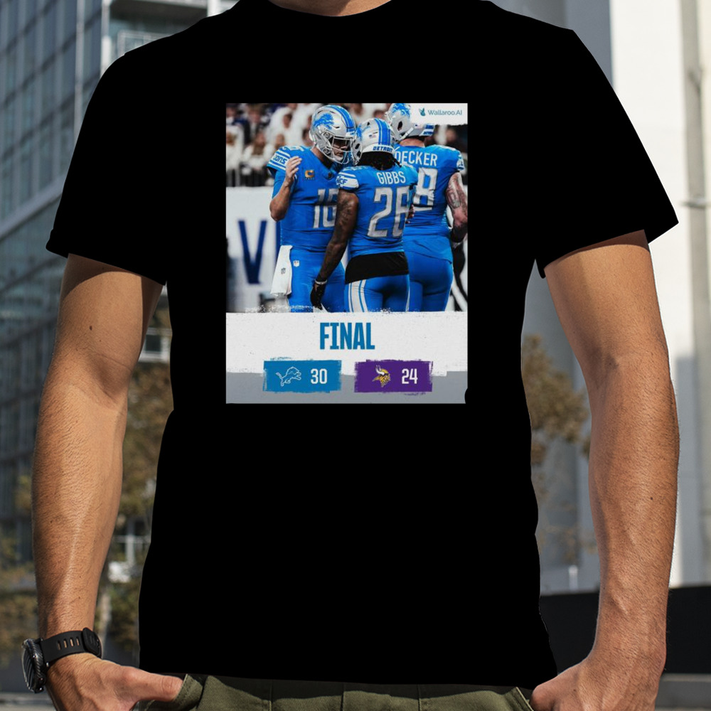 Detroit Lions Win 30 24 Minnesota Vikings 2023 NFC North Champions Final Score Shirt