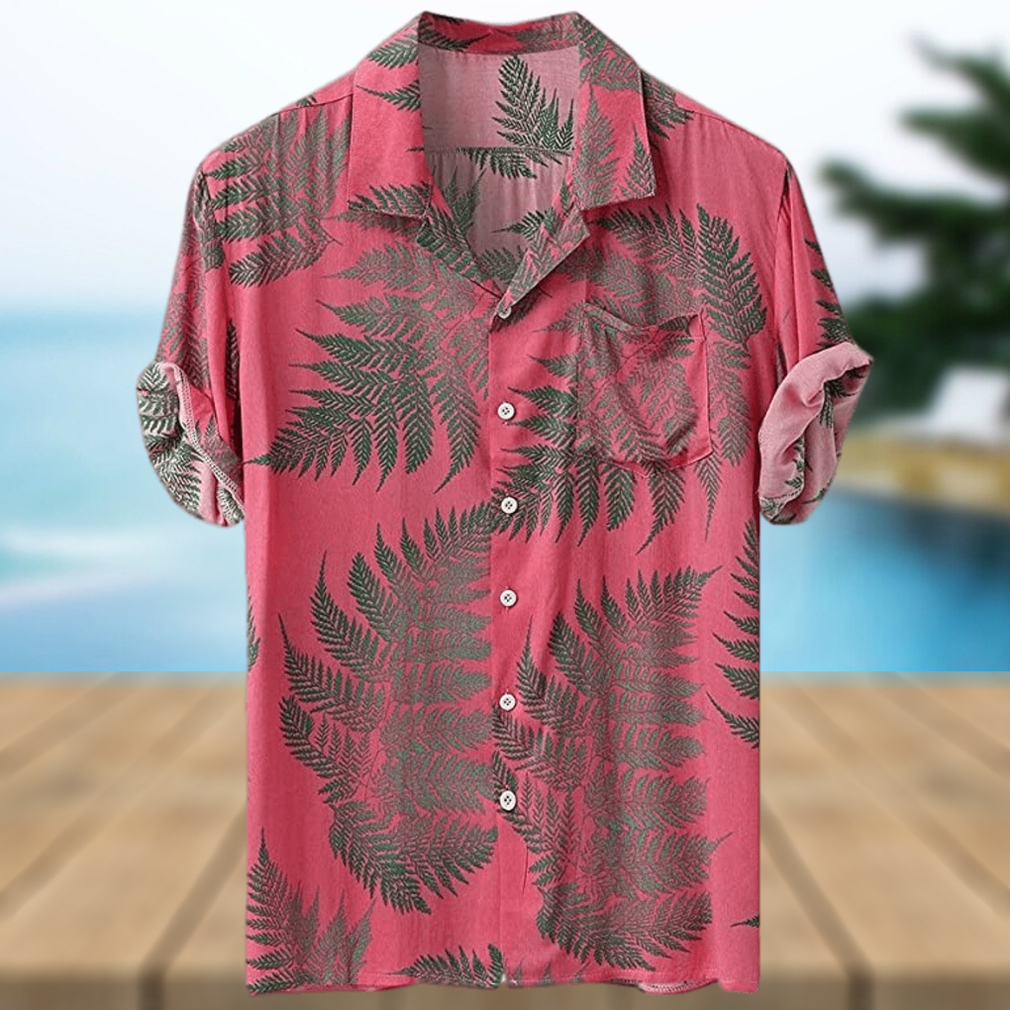 HJKOGH Man Summer Short Sleeve Turn Down Collar Button Blouse Loose Hawaiian Casual Shirt - Limotees