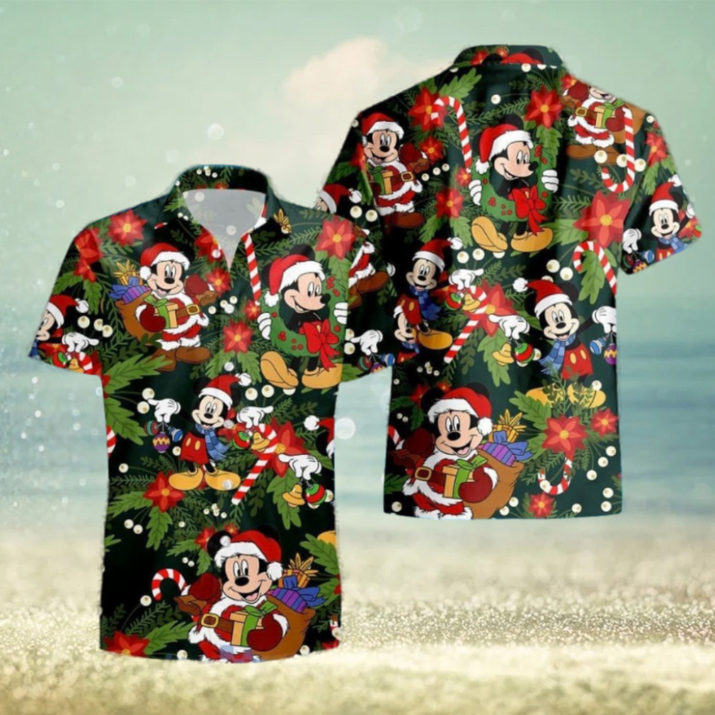 Hawaiian Disney Christmas Tropical Festive Mickey Holiday Shirt - Limotees