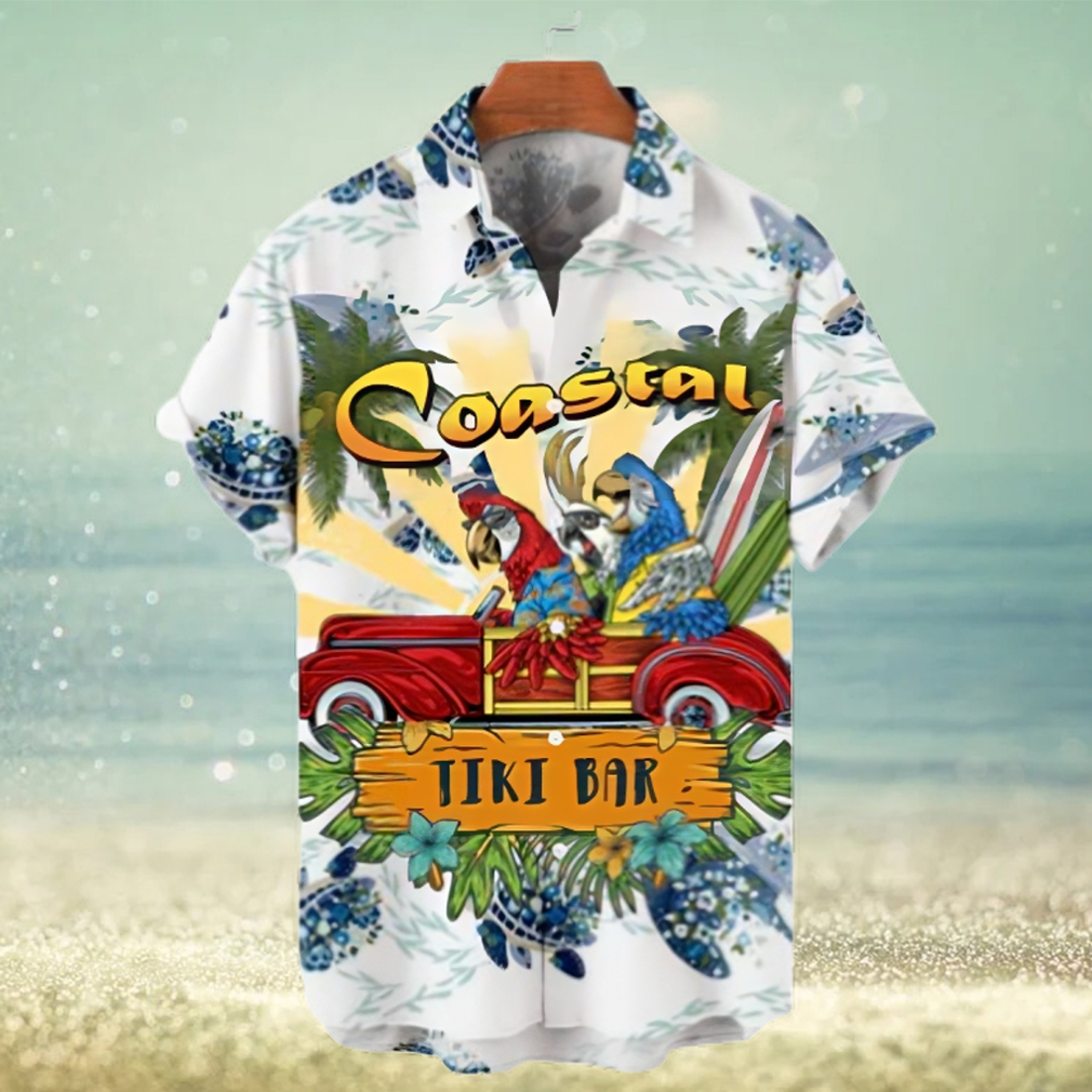 Hawaiian Party Parrot Print Short Sleeve Shirt - Limotees