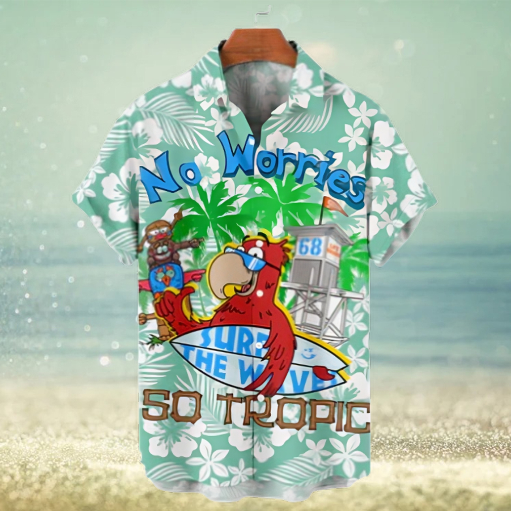 Hawaiian Surf Parrot Print Short Sleeve Shirt - Limotees