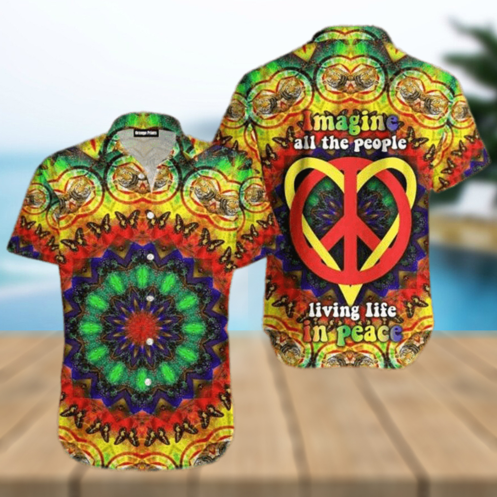 Hippie Heart Imagine 3D Funny Hawaiian Shirt - Limotees