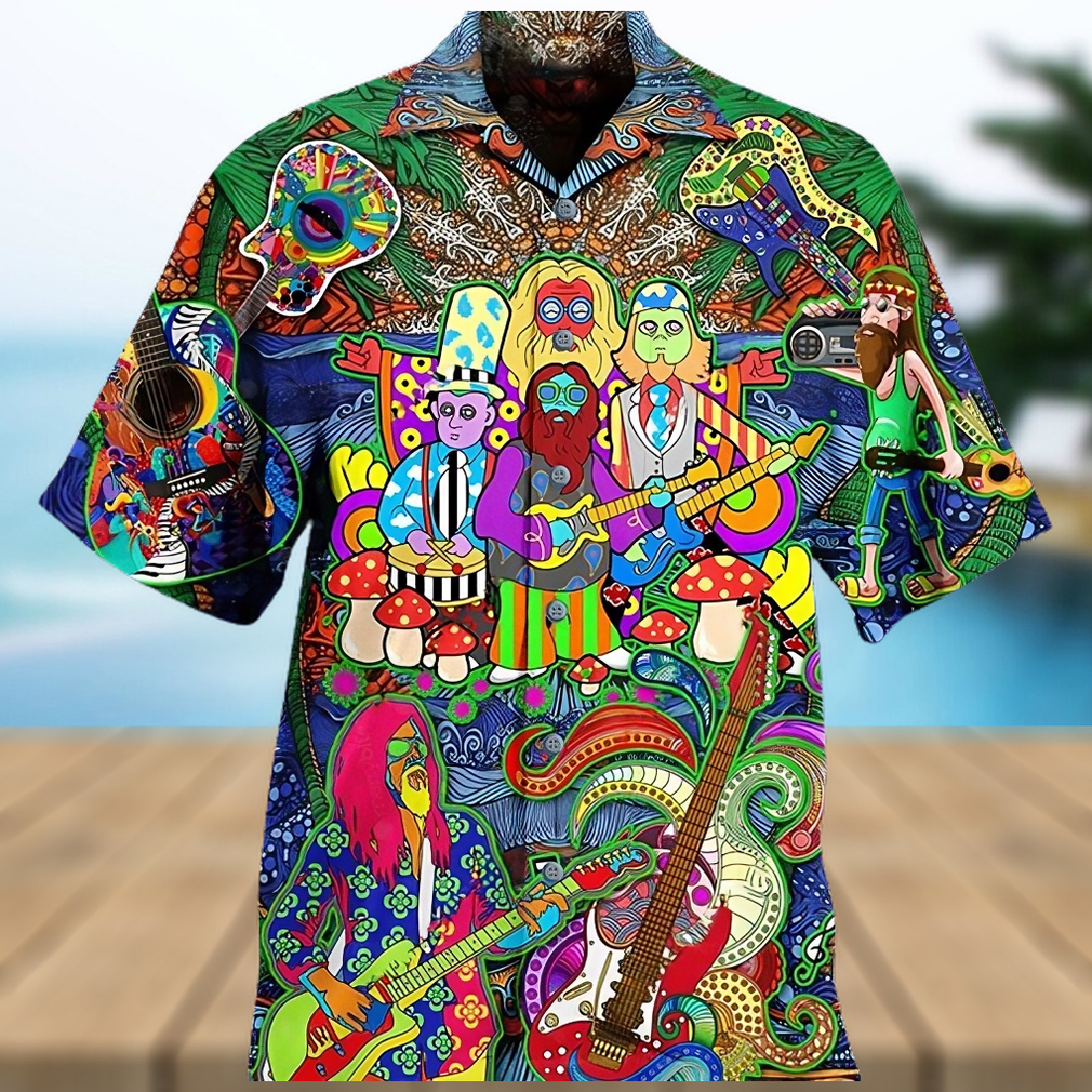 Hippie Music Electric Guitar Color Gifts Clothes Hawaiian Shirt - Limotees