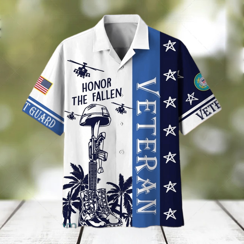 Honor The Fallen Retro US Coast Guard Hawaiian Shirt For Men Veteran - Limotees