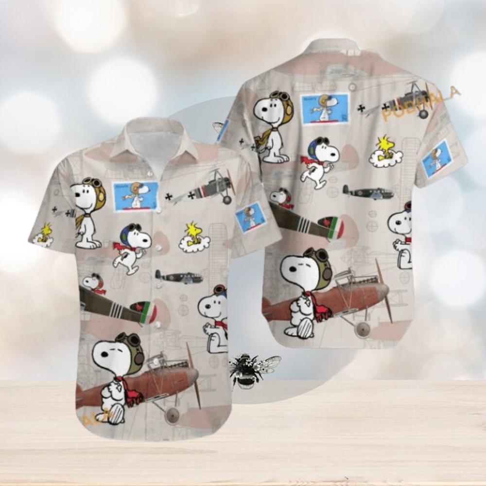 Hot Plane And Snoopy Vintage Hawaiian Shirt, Ideal for Snoopy Enthusiasts - Limotees