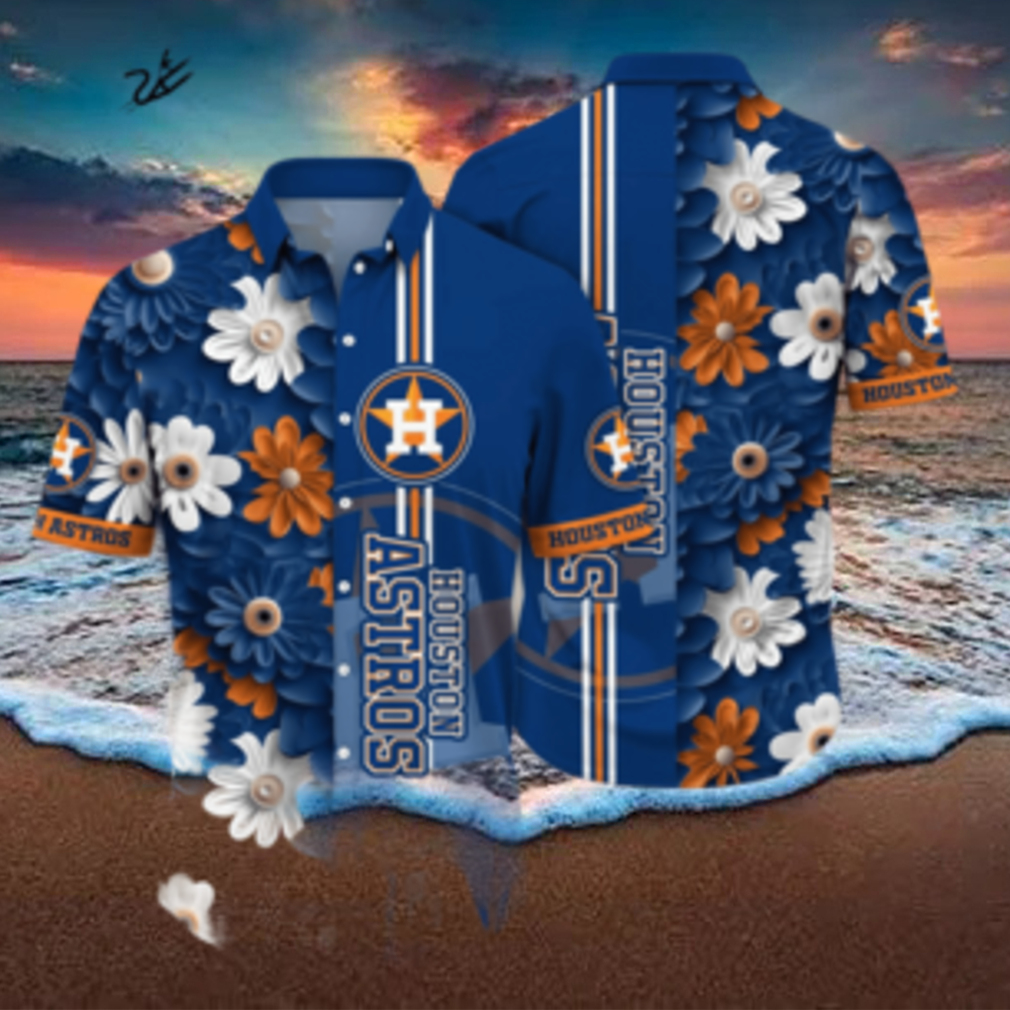 Houston Astros MLB Floral Full Printed Hawaiian Shirt - Limotees