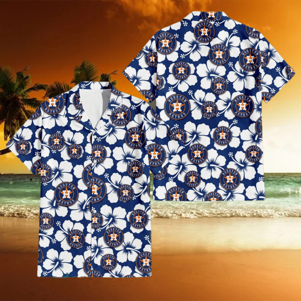 Houston Astros Team Hibiscus Pattern Aloha Hawaiian Shirt - Limotees