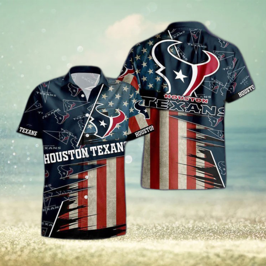 Houston Texans American Flag Logo Hawaiian Shirt Vacation Gift For Men And Women Gift - Limotees