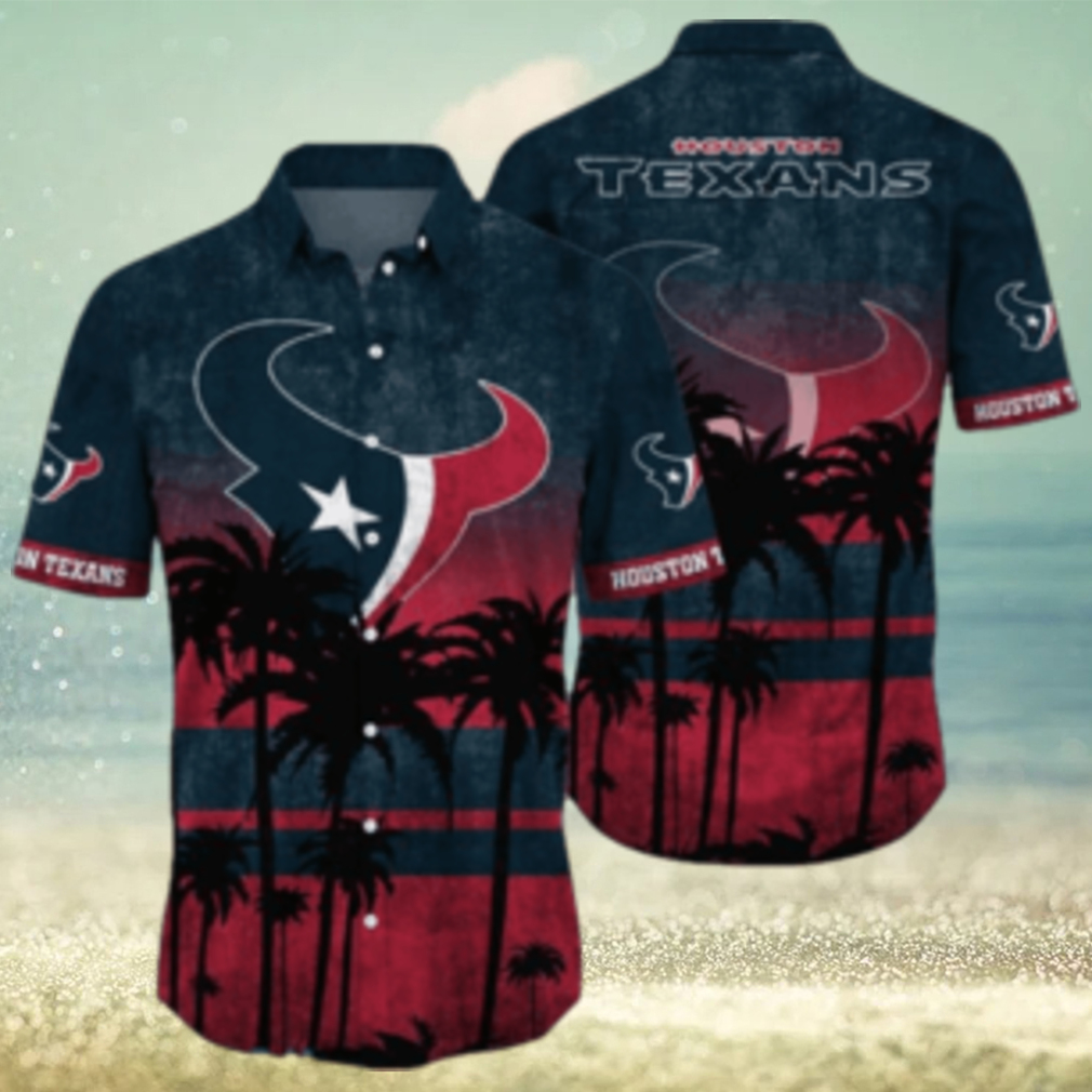 Houston Texans Logo Coconut Tropical Hawaiian Shirt Beach Gift For Fans - Limotees