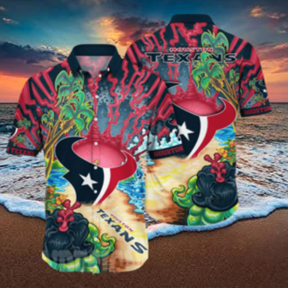 Houston Texans NFL Floral Full Printing 3D Hawaiian Shirt - Limotees