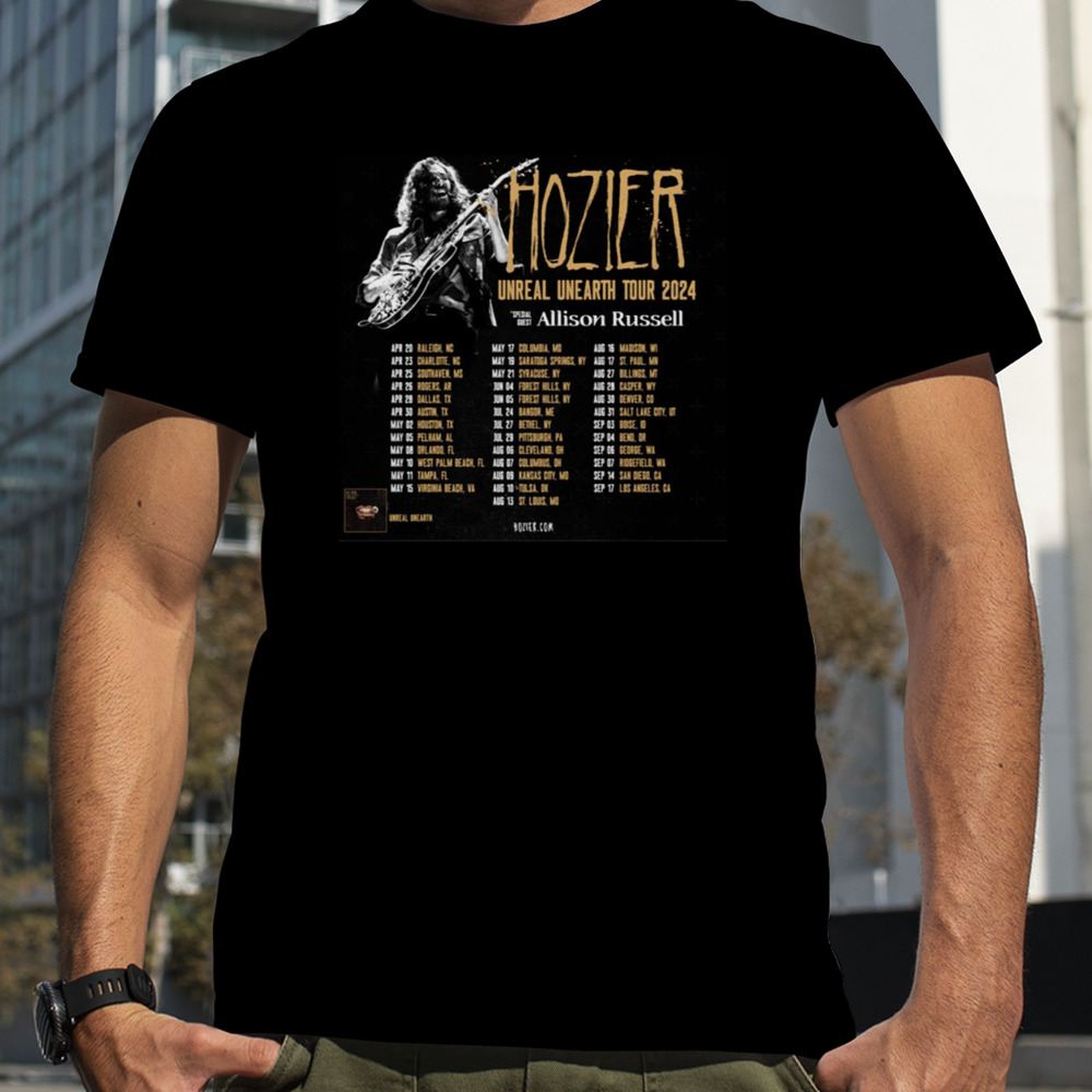 Hozier Unreal Unearth Tour 2024 shirt