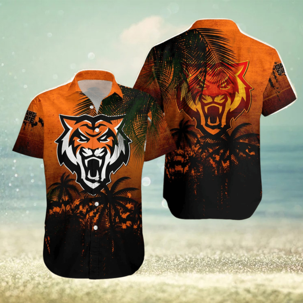 Idaho State Bengals Hawaiian Shirt Summer Gift Coconut Tree Tropical Grunge Pattern For NCAA Fans - Limotees