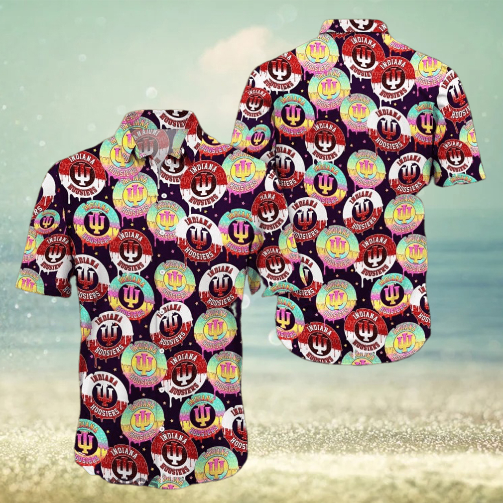 Indiana Hoosiers CD Rainbow Pattern Hawaiian Shirt For Men And Women - Limotees