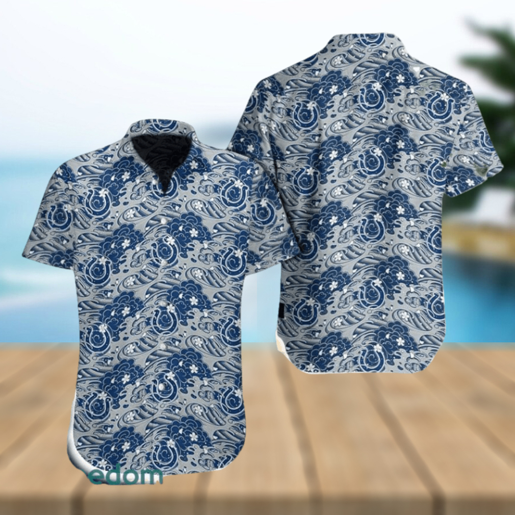 Indianapolis Colts Great Waves Of Japanese Hawaiian Shirt And Short For Men Gift, Short Beach For Family - Limotees