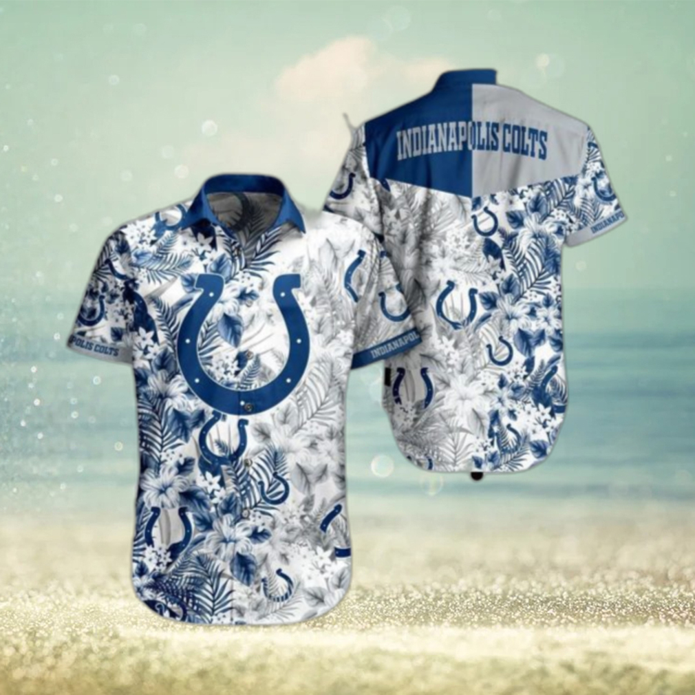 Indianapolis Colts NFL Beach Shirt Graphic Floral Pattern Print This Summer Hawaiian Shirt - Limotees