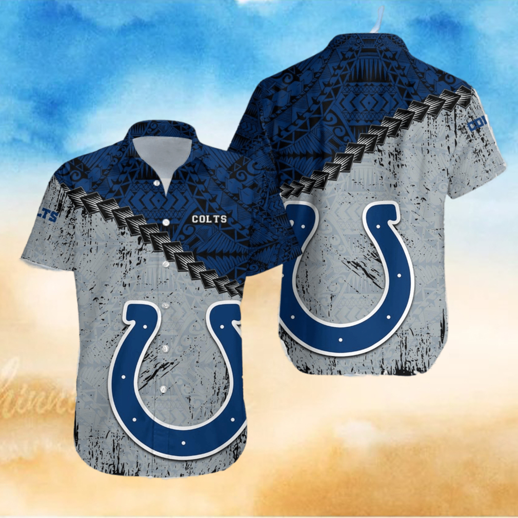 Indianapolis Colts NFL Polynesian Tattoo Hawaiian Shirt - Limotees