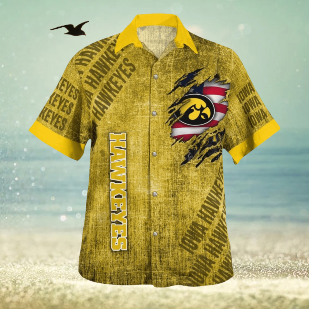 Iowa Hawkeyes American Flag Cruise 3D Hawaiian Shirt Best For Fans Beach Gift For Men And Women - Limotees