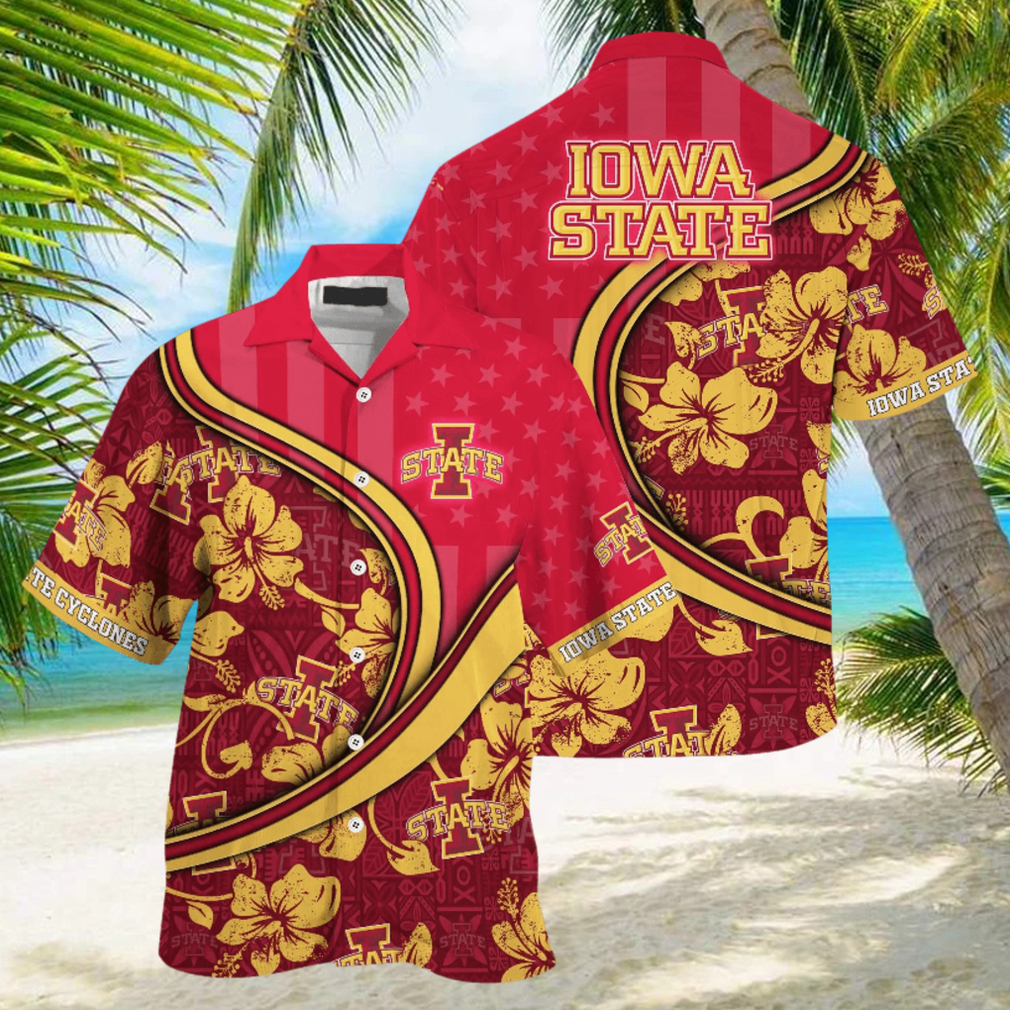 Iowa State Cyclones NCAA Us Flag Hawaiian Shirt Custom Summer Aloha Shirt - Limotees