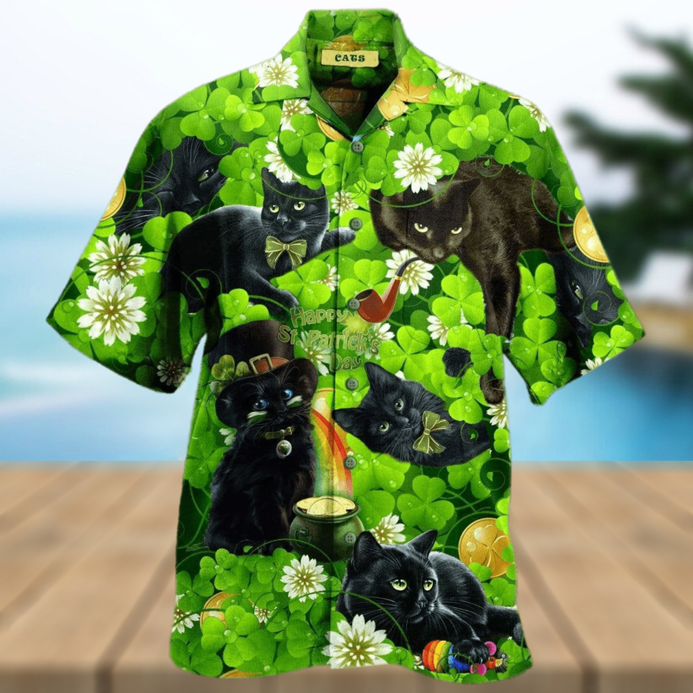 Irish Black Cat So Cute St. Patrick_S Day Hawaiian Shirt - Limotees