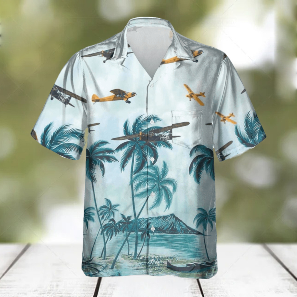 J 3 Cub J3 Veteran US Aircraft Coconut Hawaiian Shirt Aloha Summer Gift Aircraft Veteran Hawaii Beach Shirt - Limotees