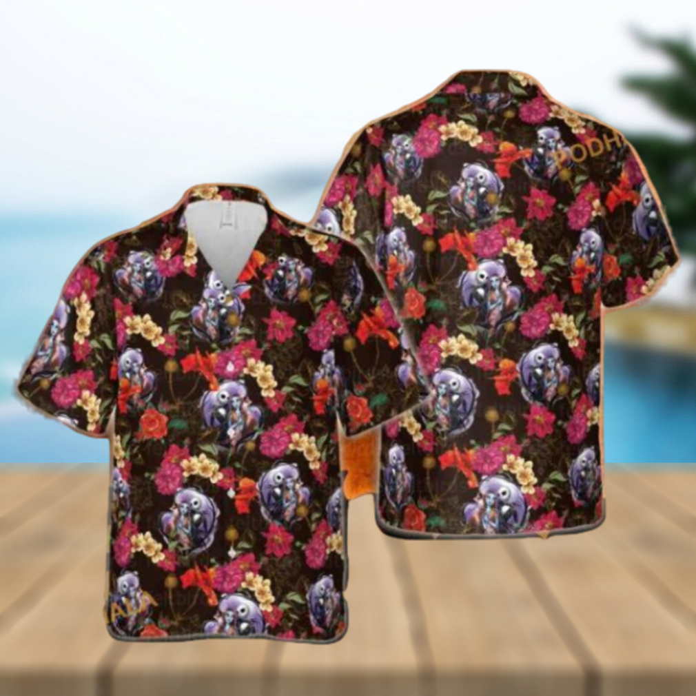 Jack & Sally Nightmare Before Xmas Aloha Shirt, Santa Hawaiian Shirt - Limotees