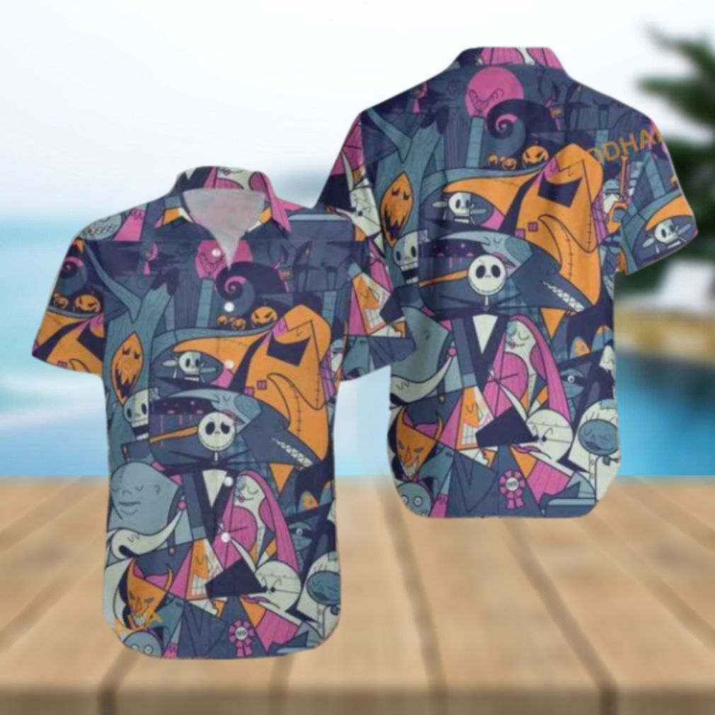 Jack Skellington Halloween Tropical Shirt, Mens Christmas Hawaiian Shirt - Limotees