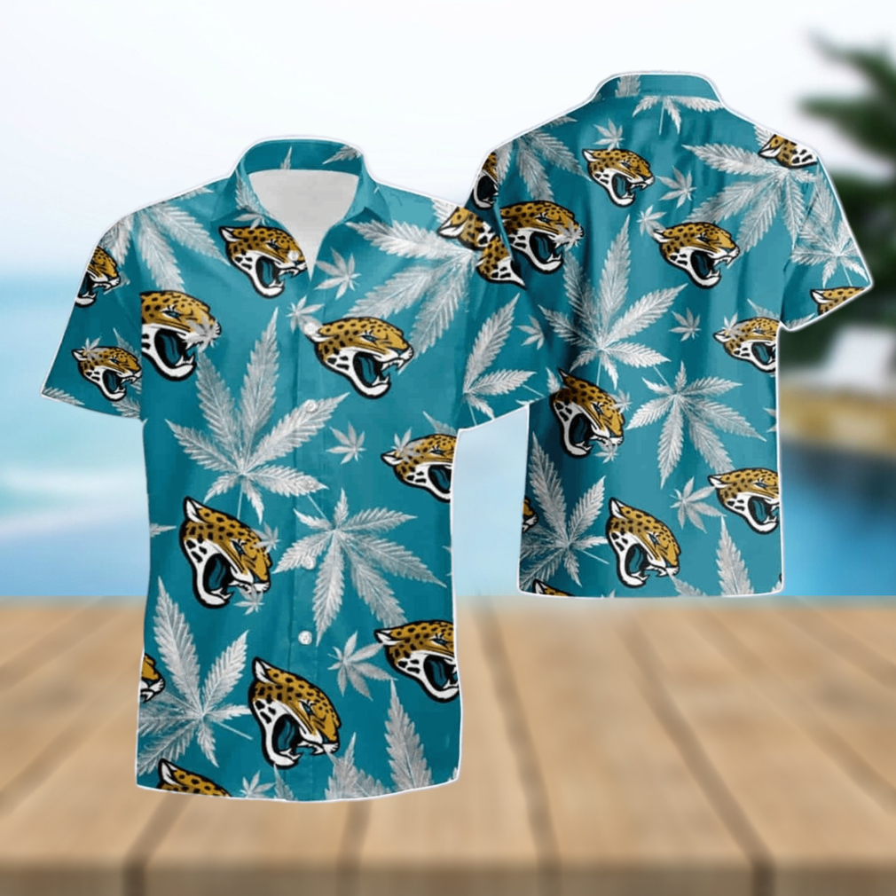 Jacksonville Jaguars Weed Teal Hawaiian Shirt - Limotees