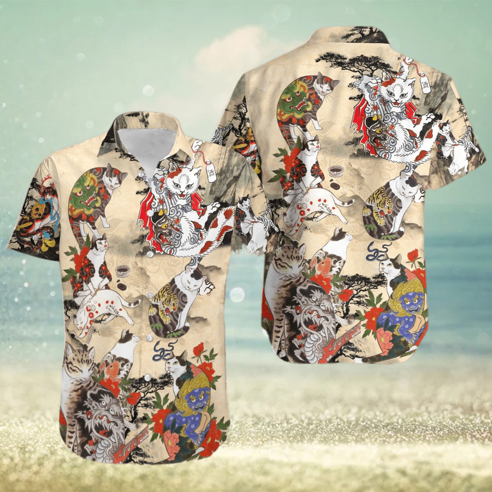 Japanese Cat Tattoo Trending Hawaiian Shirt 1 - Limotees