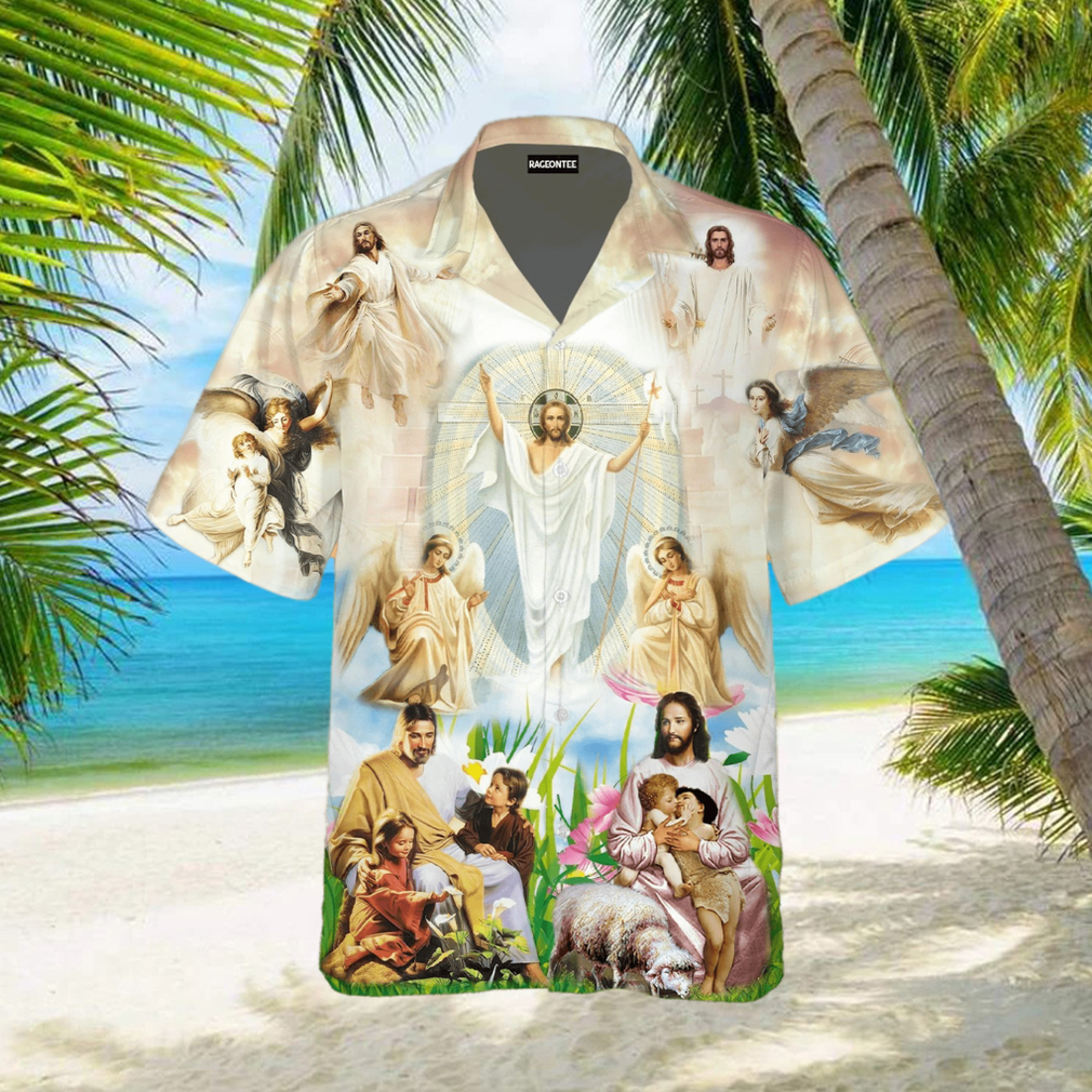 Jesus Are Playing With Children Hawaiian Shirt - Limotees