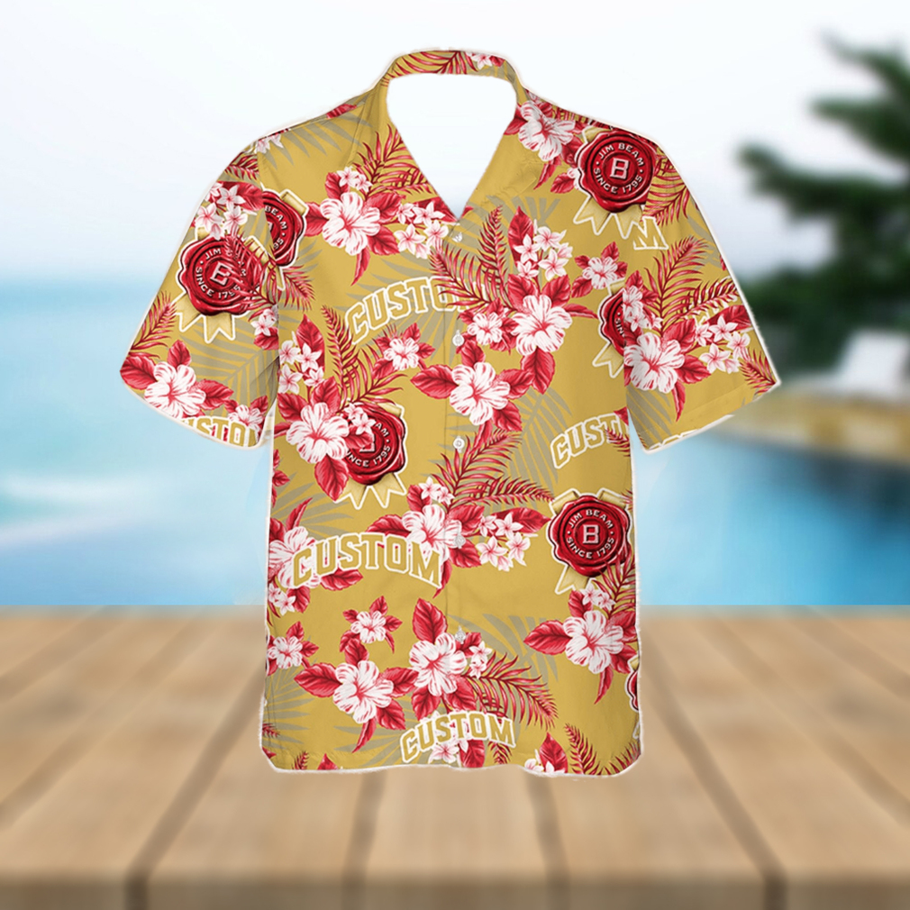 Jim Beam Hawaiian Shirt Flowers Pattern Personalized Gift For Him And Her - Limotees