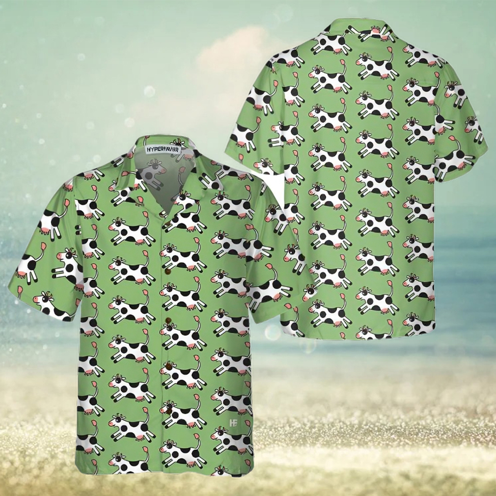 Jumping Cow Hawaiian Shirt, Cow Shirt For Men & Women, Funny Cow Print Shirt - Limotees