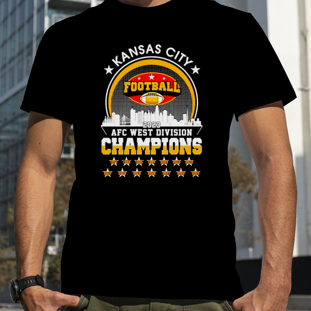 Kansas City Chiefs football 2023 AFC West Division Champions skyline shirt