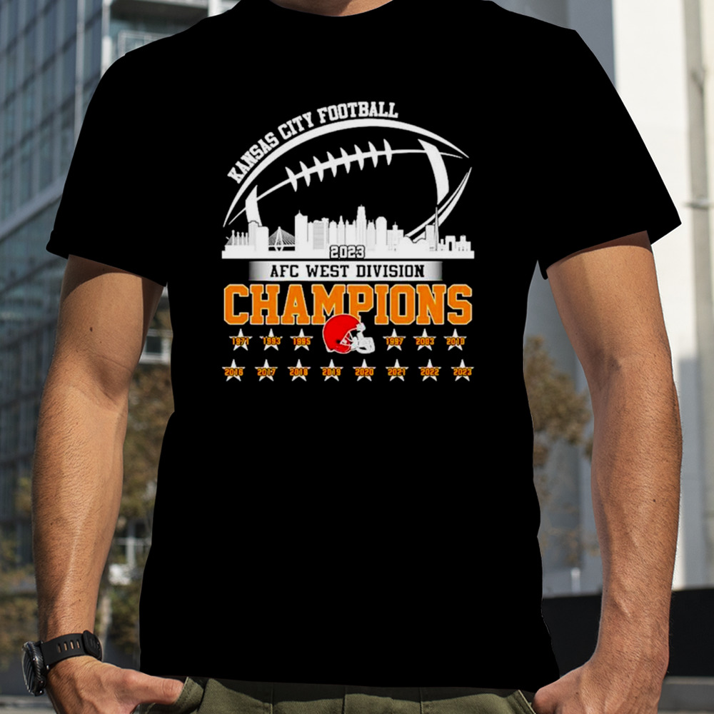 Kansas City football skyline 2023 AFC West Division Champions shirt