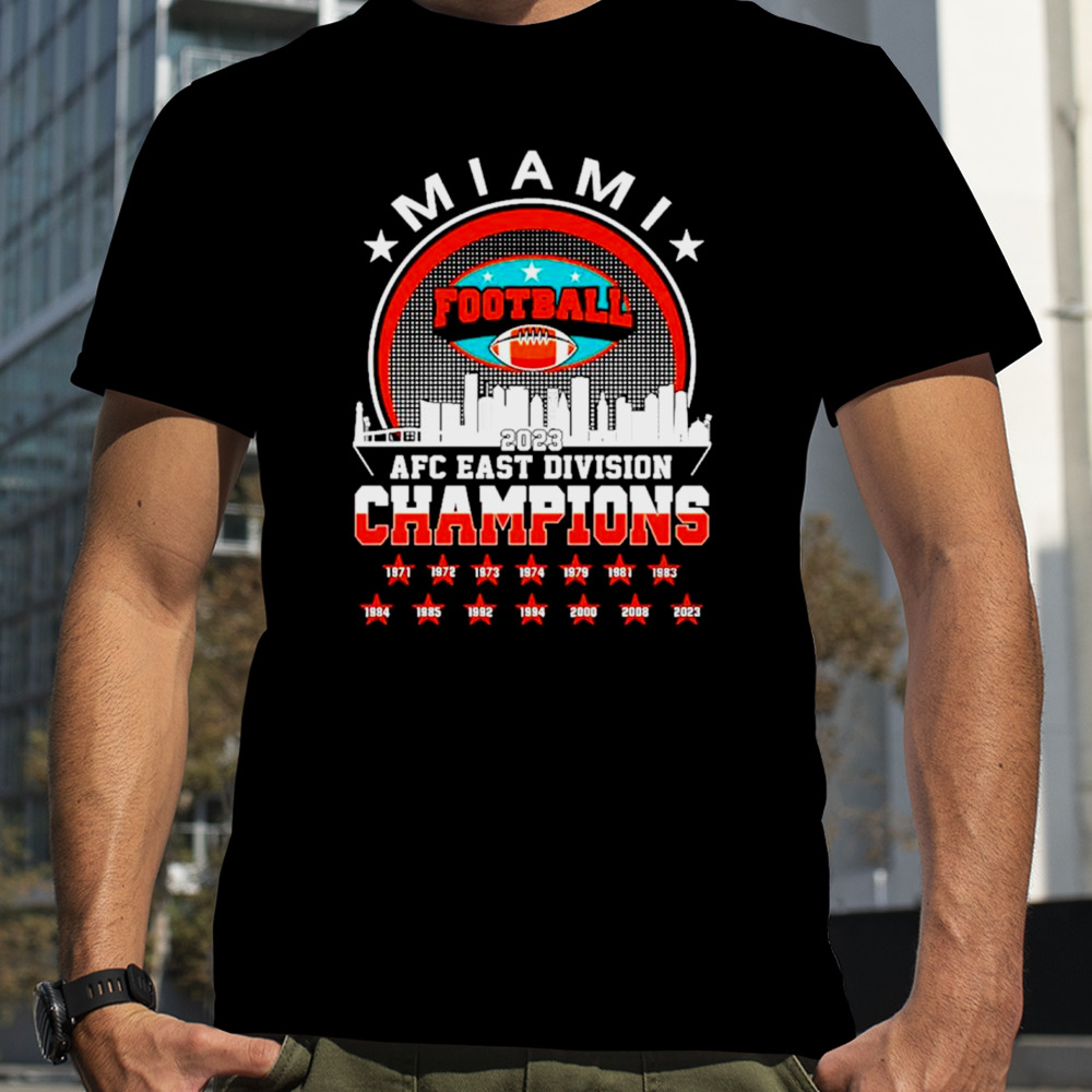 Miami Dolphins football 2023 AFC East Division Champions skyline shirt