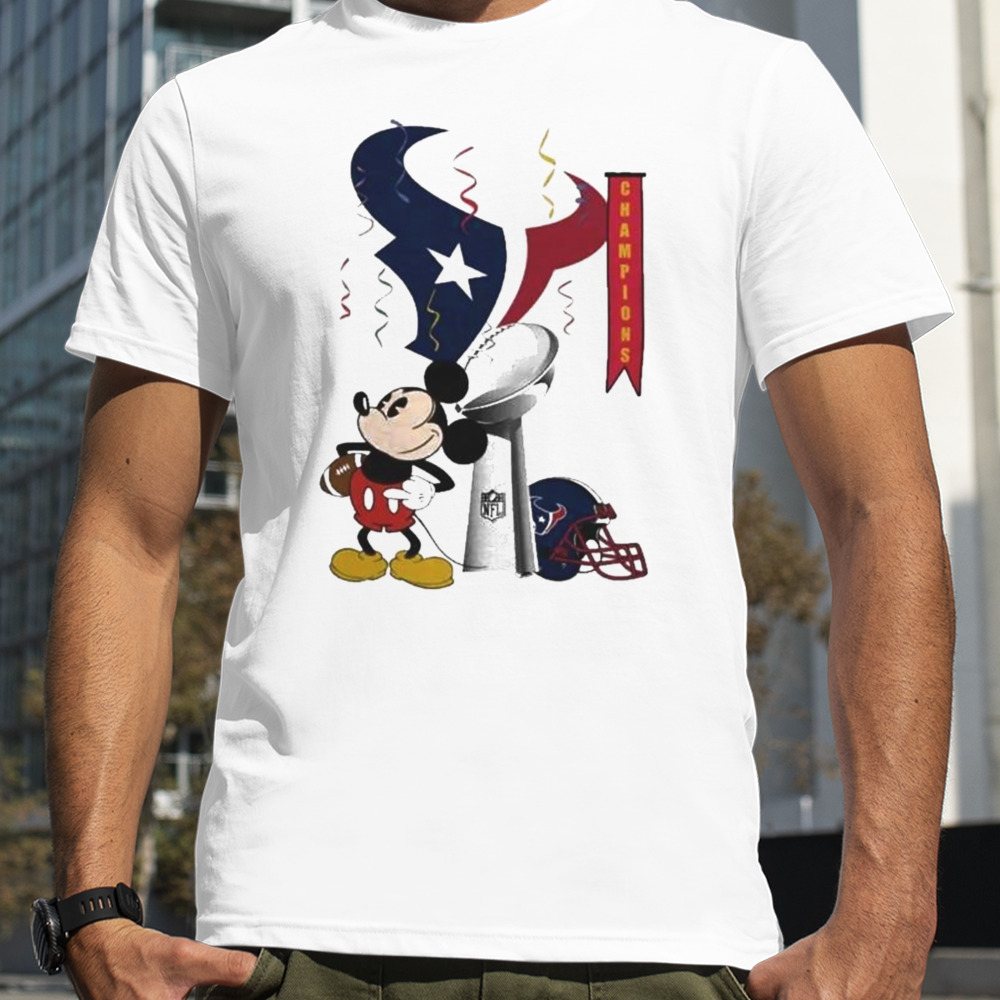 Mickey Mouse NFL Houston Texans Football Super Bowl Champions Helmet Logo Shirt