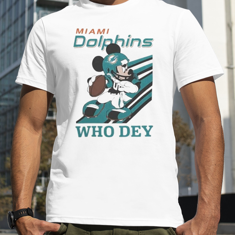 Mickey Mouse NFL Miami Dolphins Football Player Who Dey Slogan Shirt