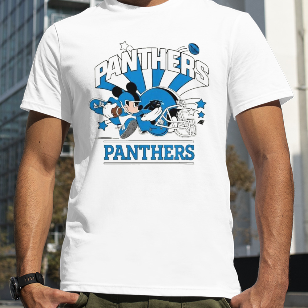 Mickey Mouse Player Carolina Panthers Football Helmet Logo Character Shirt