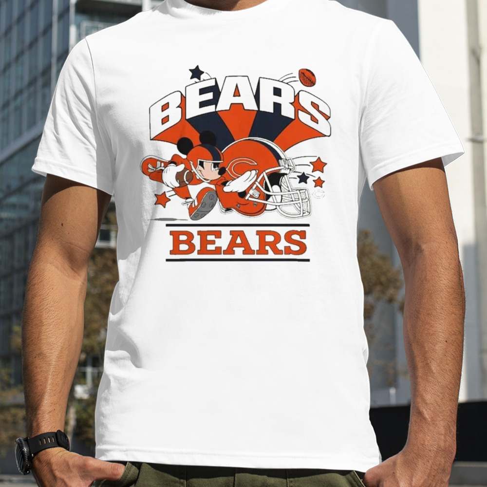 Mickey Mouse Player Chicago Bears Football Helmet Logo Character Shirt