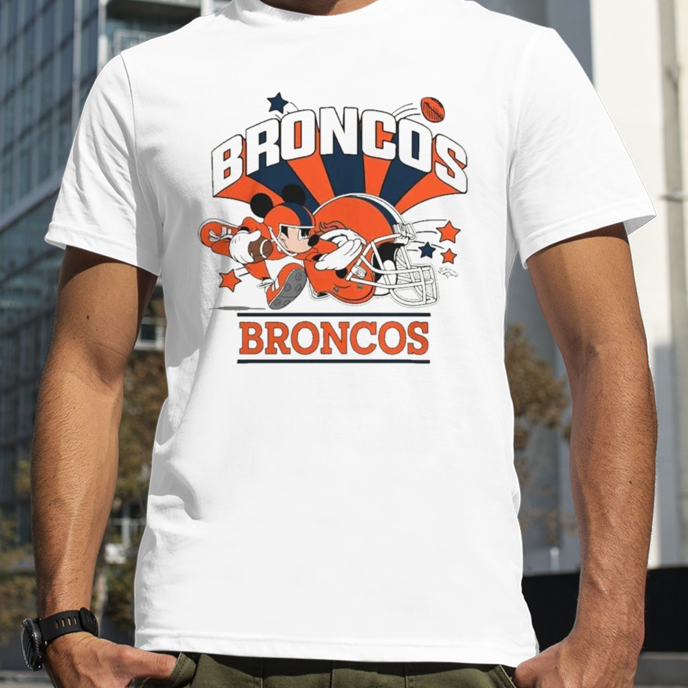 Mickey Mouse Player Denver Broncos Football Helmet Logo Character Shirt