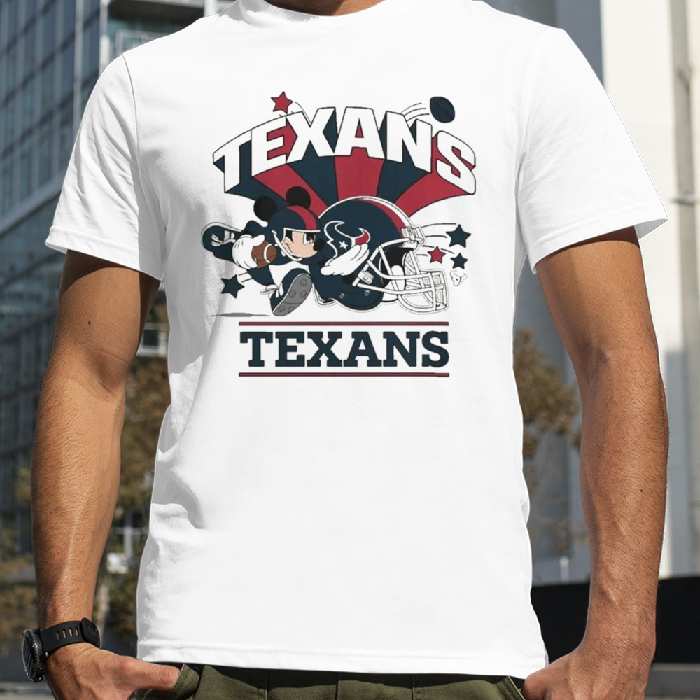 Mickey Mouse Player Houston Texans Football Helmet Logo Character Shirt