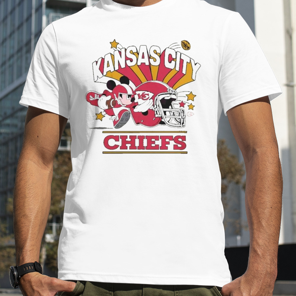 Mickey Mouse Player Kansas City Chiefs Football Helmet Logo Character Shirt