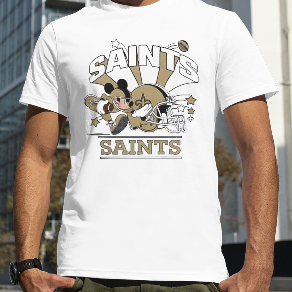 Mickey Mouse Player New Orleans Saints Football Helmet Logo Character Shirt