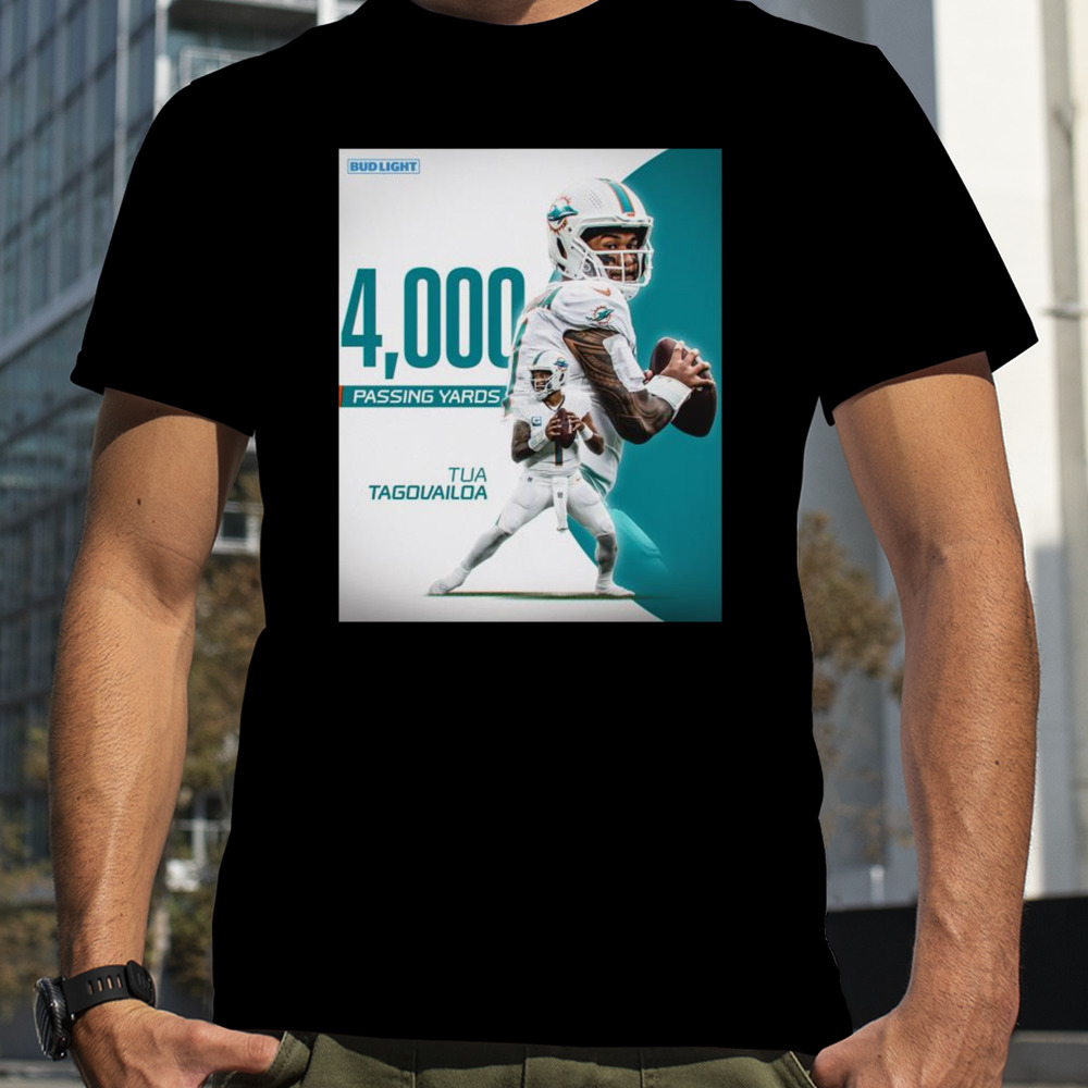 Tua Tagovailoa Miami Dolphins 4000 Passing Yards Shirt