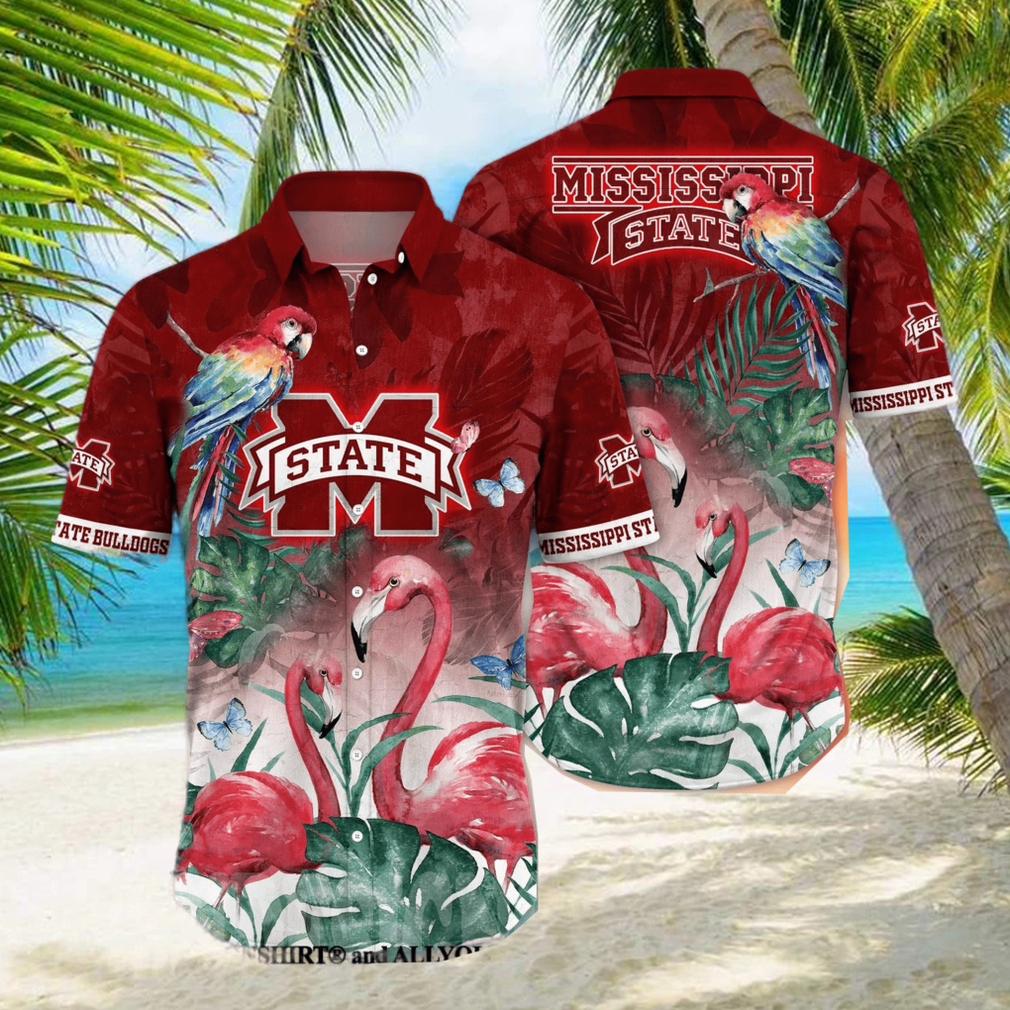 ississippi State Bulldogs NCAA Floral Classic Full Print Hawaiian Shirt - Limotees