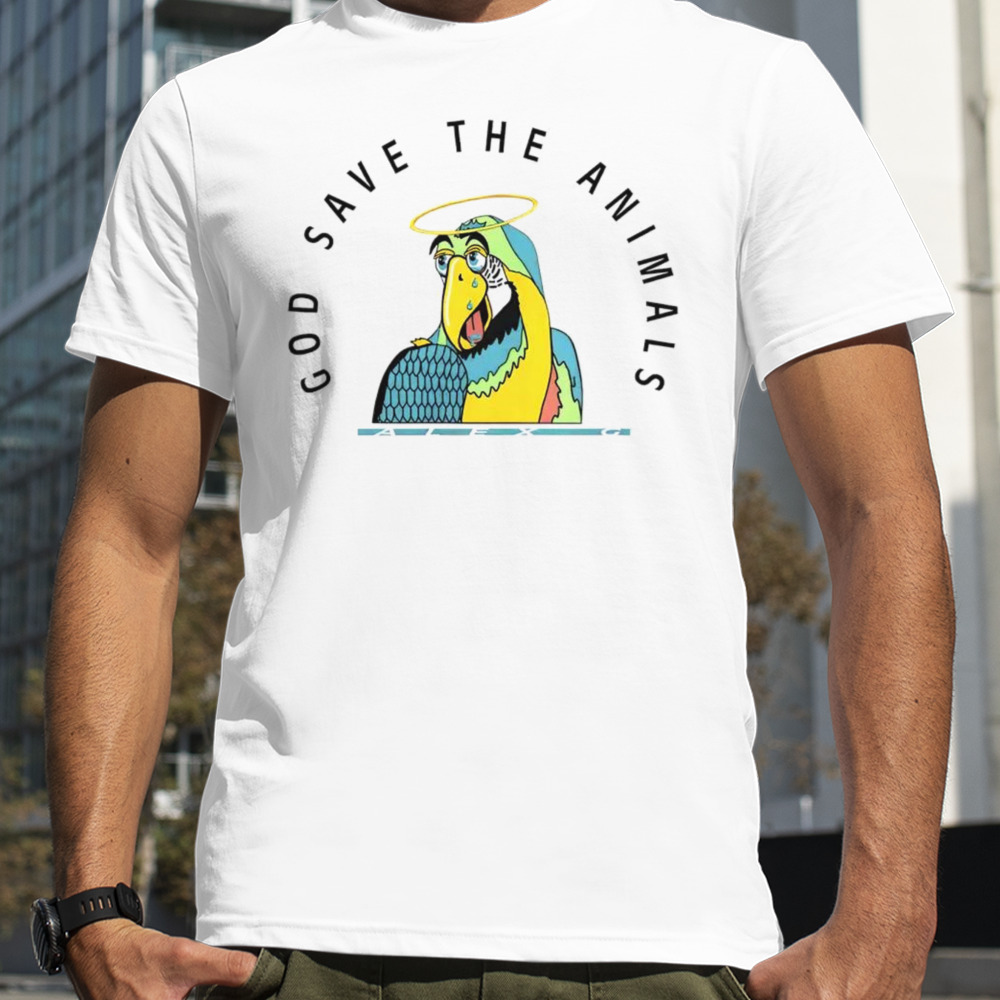 God save the animals parrot shirt