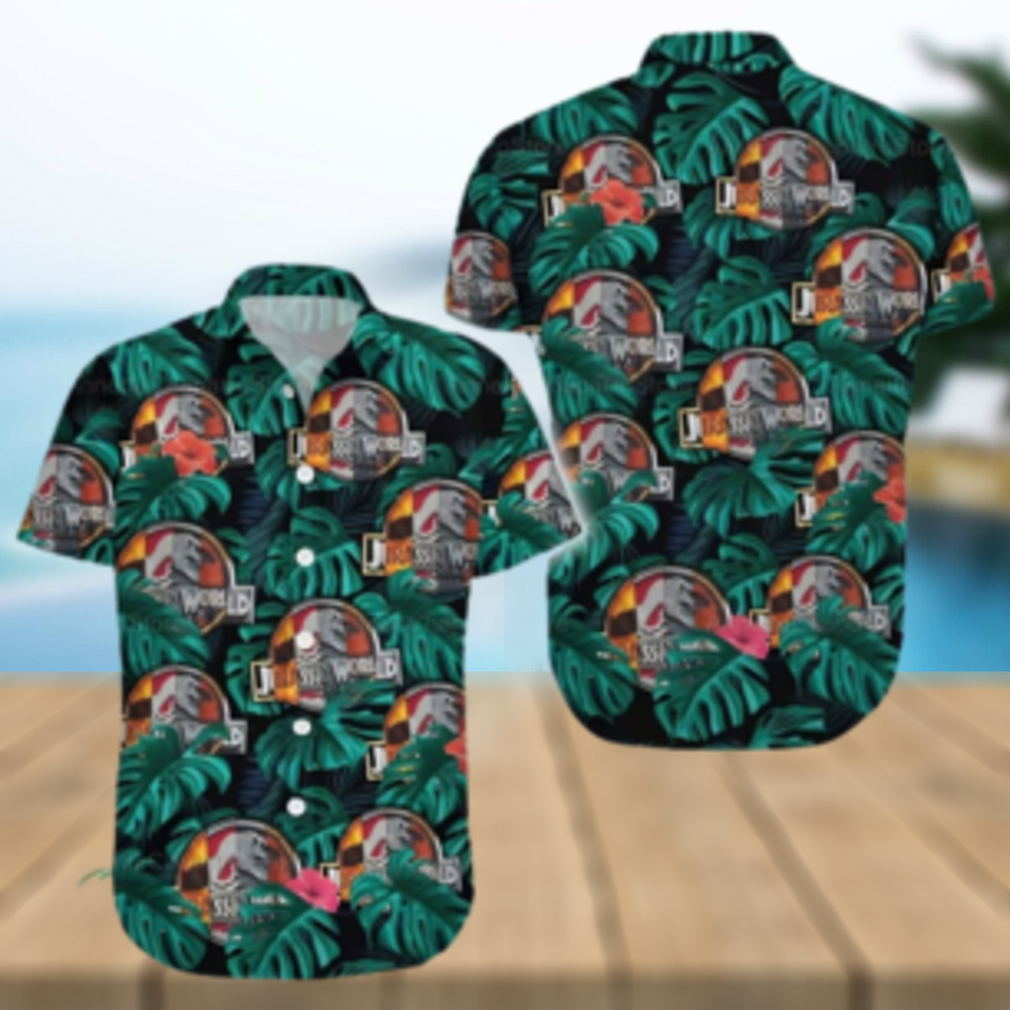 Jurassic Park Hawaii Shirt Grean Leaf For Summer Gift - Limotees