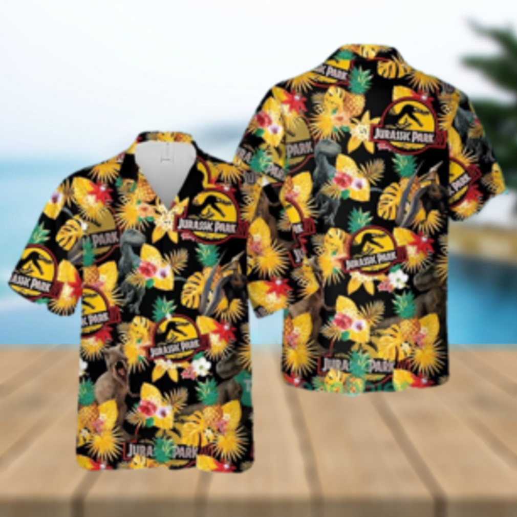 Jurassic Park Tropical Hawaii Beach Pineapple Jurassic Park Hawaiian Shirt - Limotees